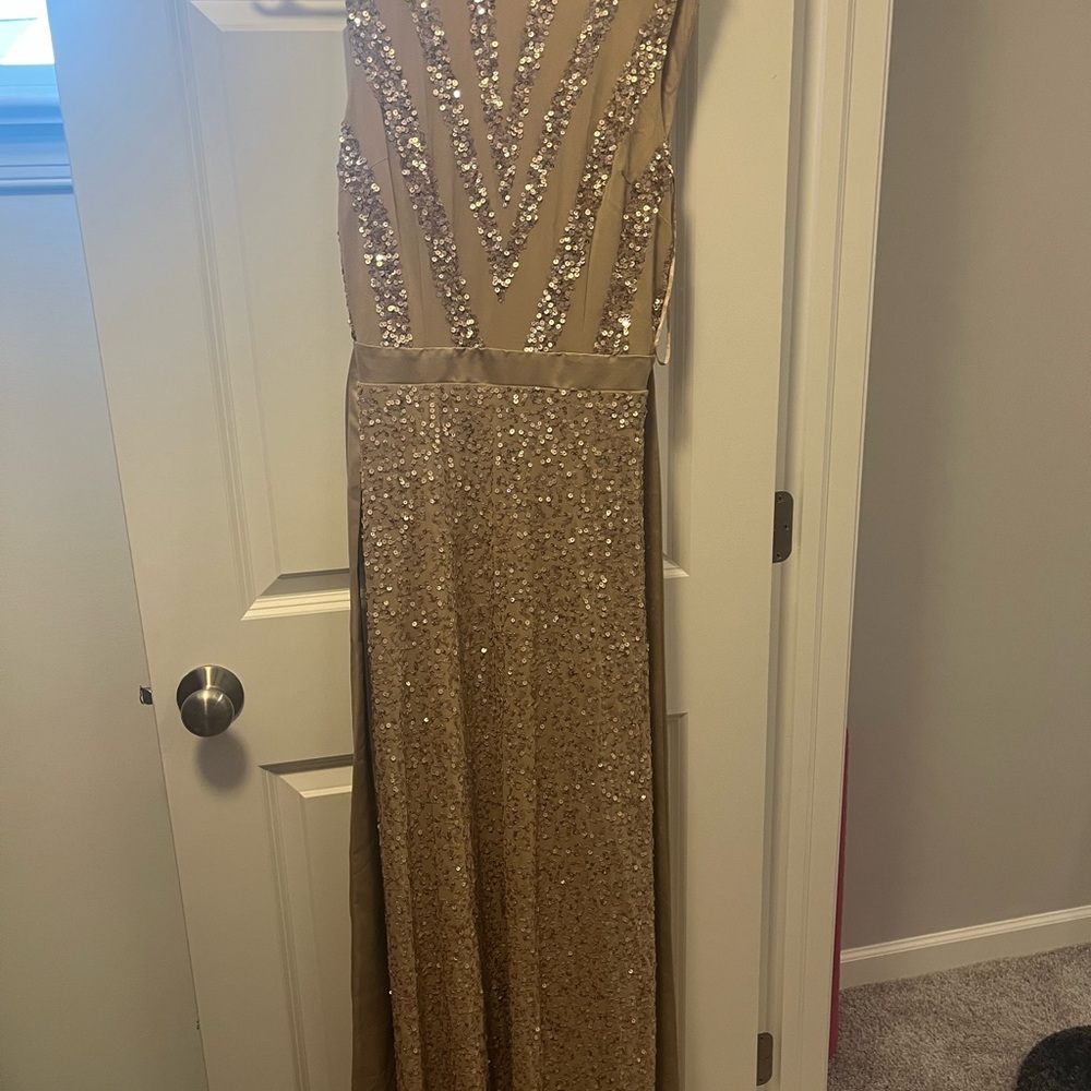 Elegant Gold Sequin Gown